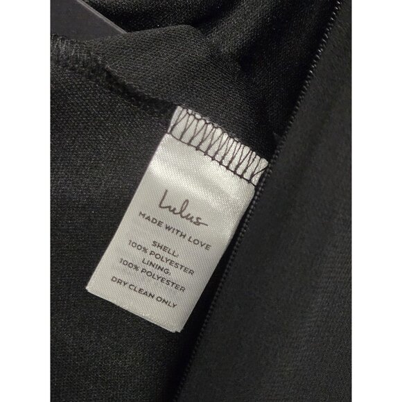 Lulus Heavenly Hues Maxi Dress Small Black Chiffon Side Slit Formal Wedding Prom - Picture 7 of 7